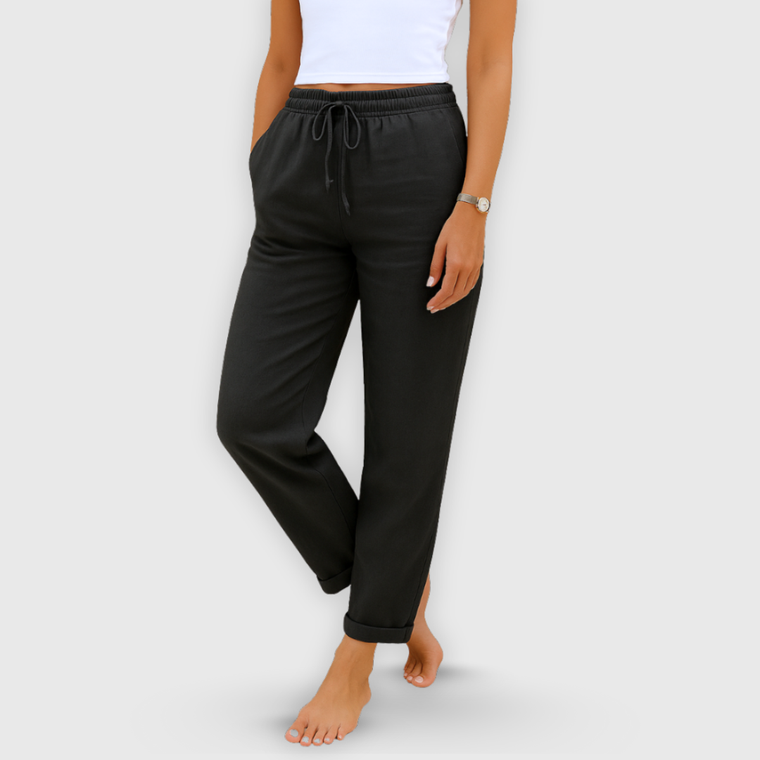 Daniela | Premium pellavahousut joustavuustuntumalla