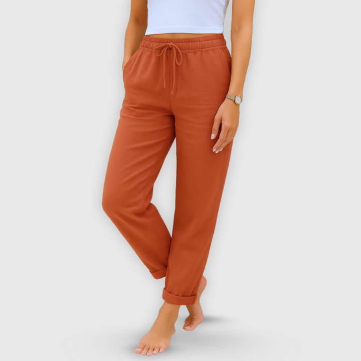 Daniela | Premium pellavahousut joustavuustuntumalla