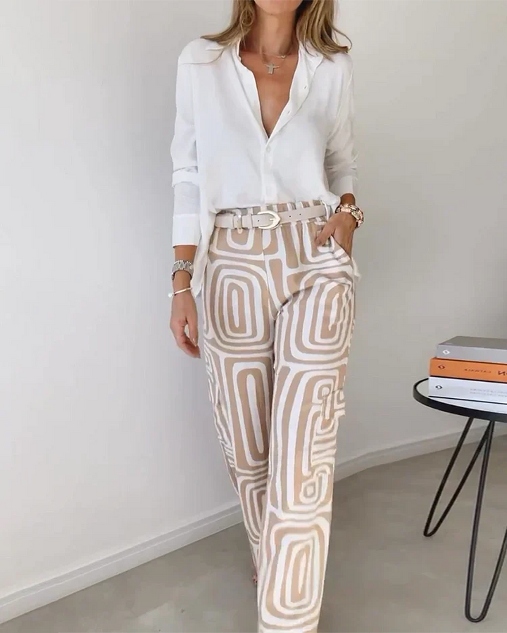 Kammay | Stilvolle Pantalon mit gratis Bluse & Gürtel