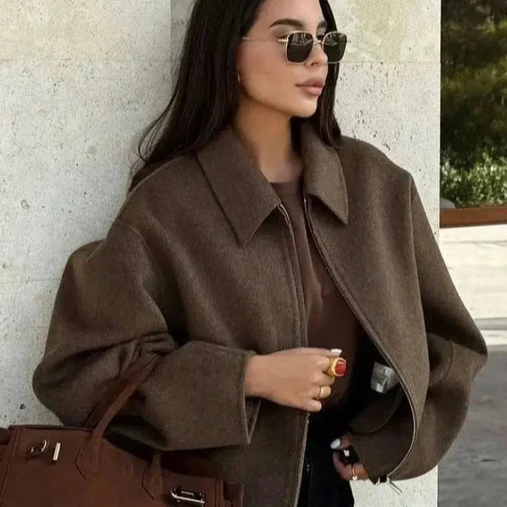 Fanchon | Moderni villakangas takki vetoketjulla