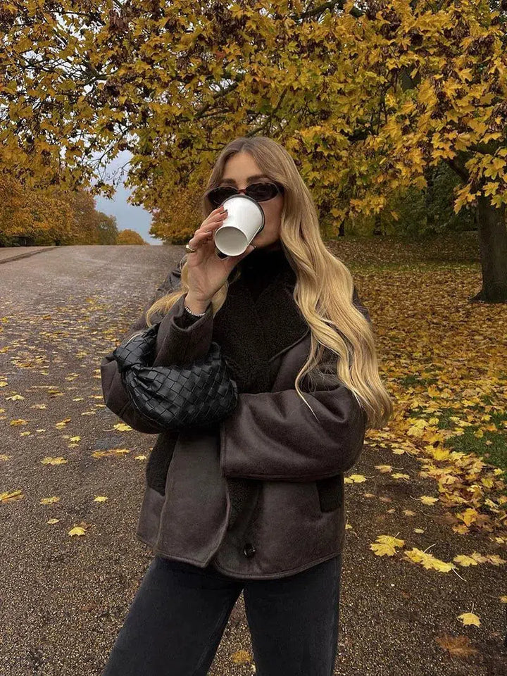 Ginevra | Keinokuitu takki Teddy-vuorella