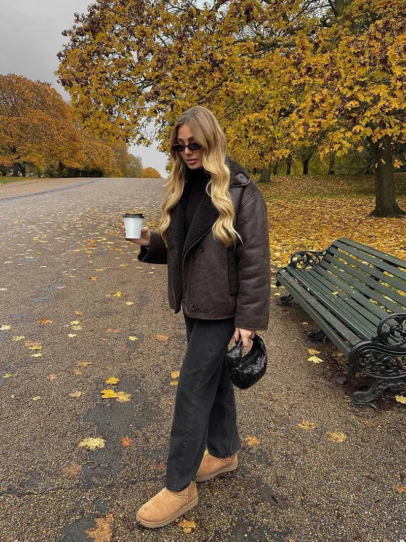 Ginevra | Keinokuitu takki Teddy-vuorella