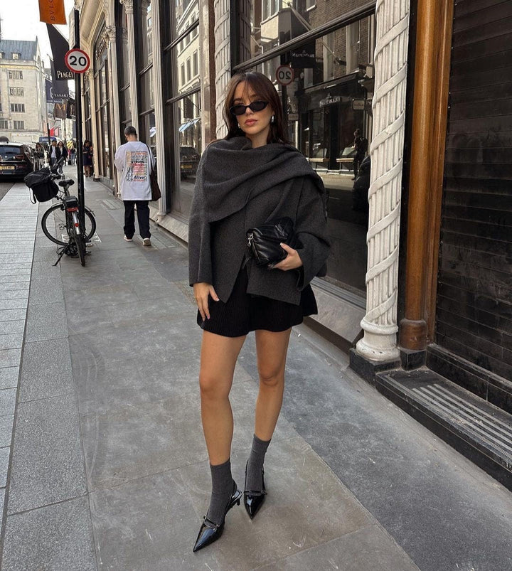 Elena | Leikattu valo sisäänrakennetulla huivillalla