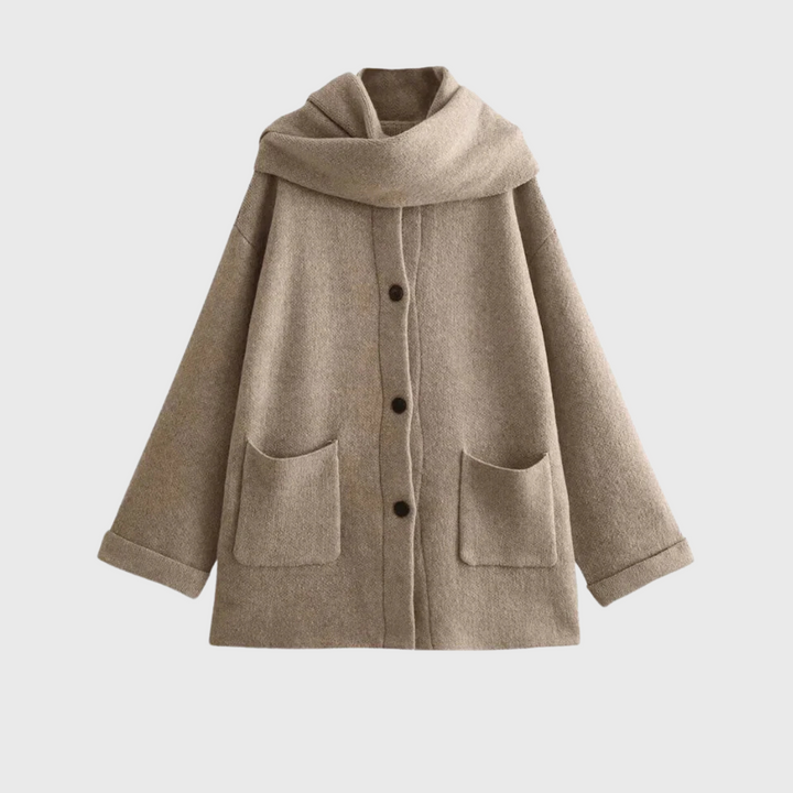 Diana | Puseron pitkä huivi-manteli napinlällä