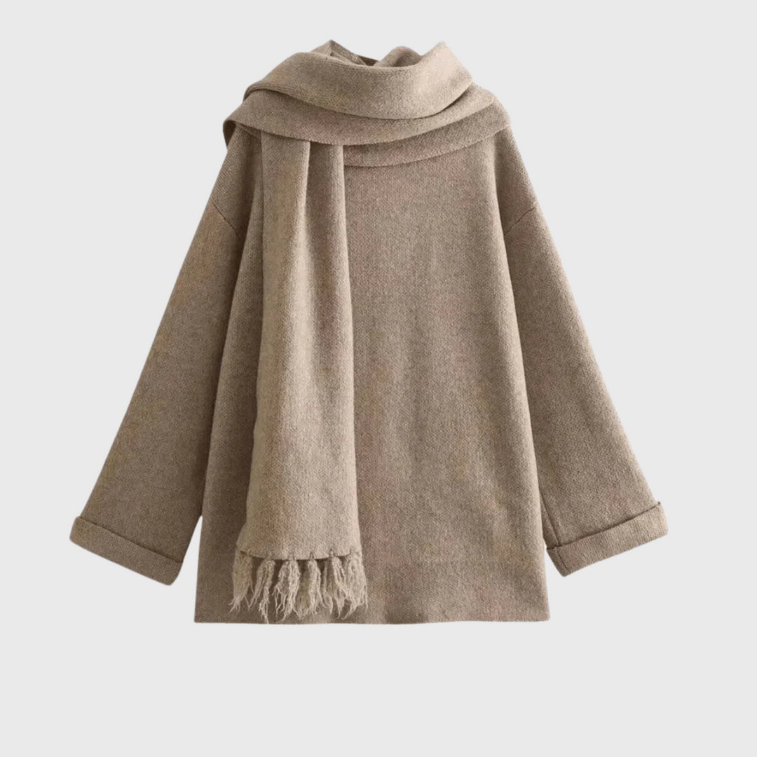 Diana | Puseron pitkä huivi-manteli napinlällä