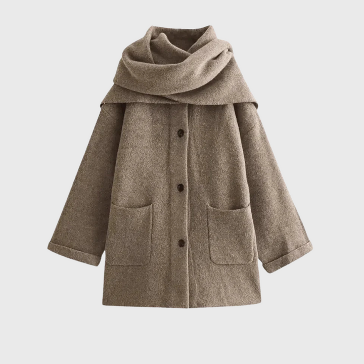 Diana | Puseron pitkä huivi-manteli napinlällä