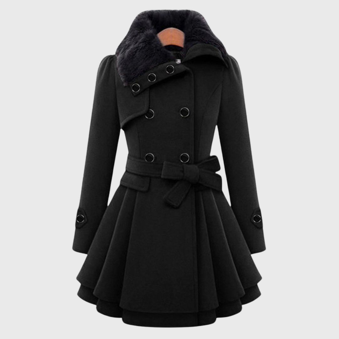 Clara | Tyylikäs talvitakki vyö kanssa 