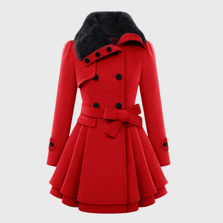 Clara | Tyylikäs talvitakki vyö kanssa 