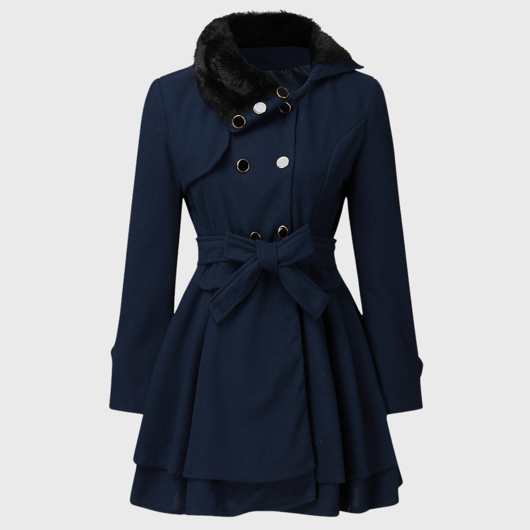 Clara | Tyylikäs talvitakki vyö kanssa 