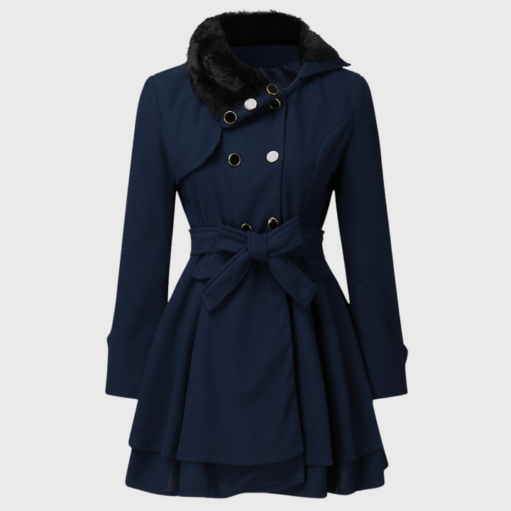 Clara | Tyylikäs talvitakki vyö kanssa 