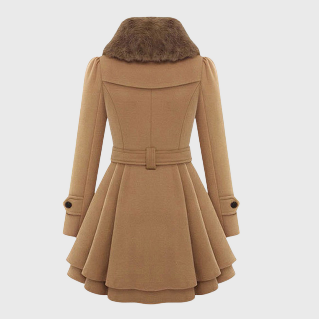 Clara | Tyylikäs talvitakki vyö kanssa 