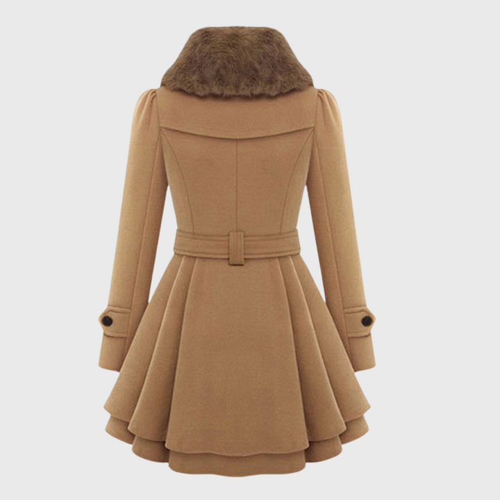 Clara | Tyylikäs talvitakki vyö kanssa 