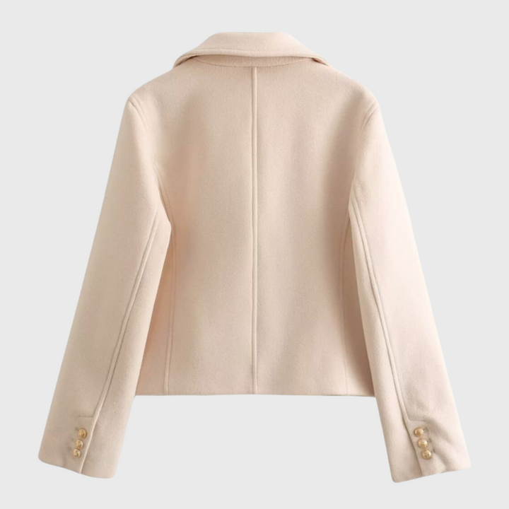 Elena | Lyhytharjainen villakangastakki kaksirivisellä napituksella