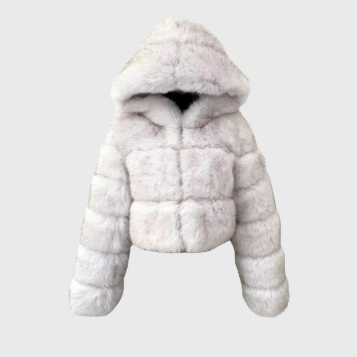 Modena | RöWÖistynyt keinoturkistakki hupulla