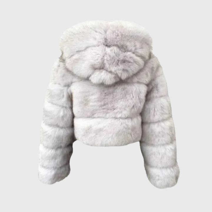 Modena | RöWÖistynyt keinoturkistakki hupulla