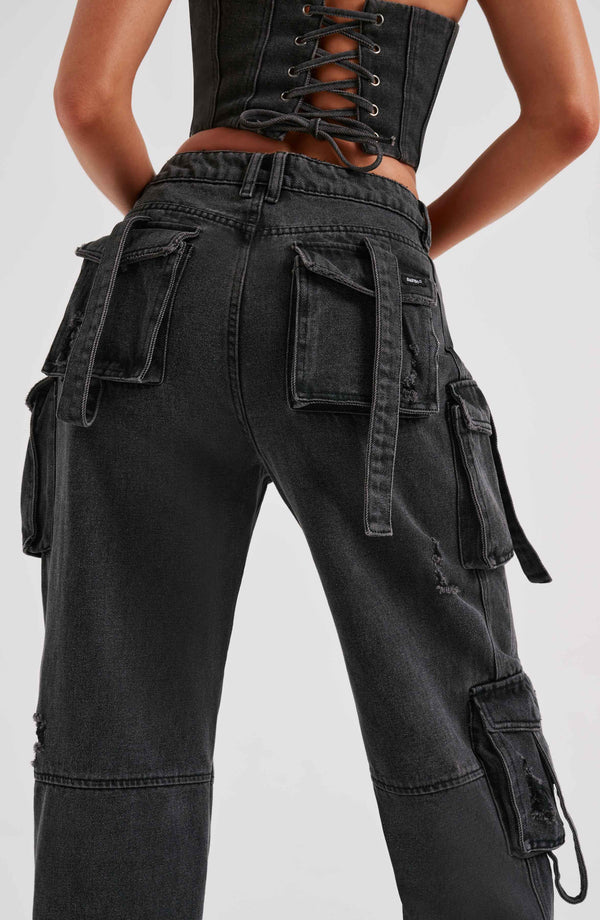 Roxana | Denim Set Cargo & Top