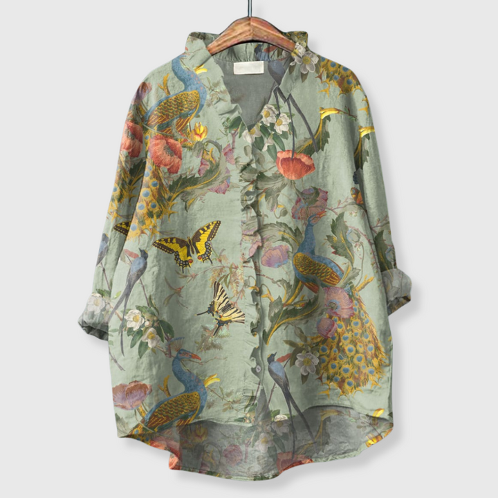 Scarletta | Tyylikäs pellava mallistunut pusero