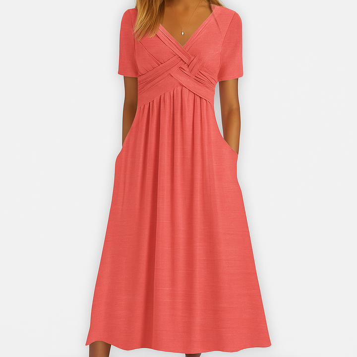 Ania | Käsintehty premium-mekko V-pääntieellä