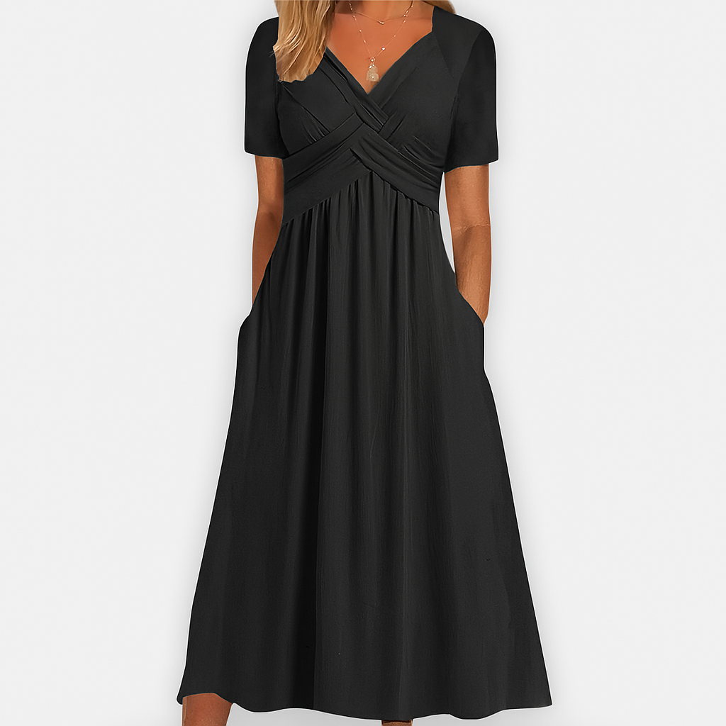 Ania | Käsintehty premium-mekko V-pääntieellä