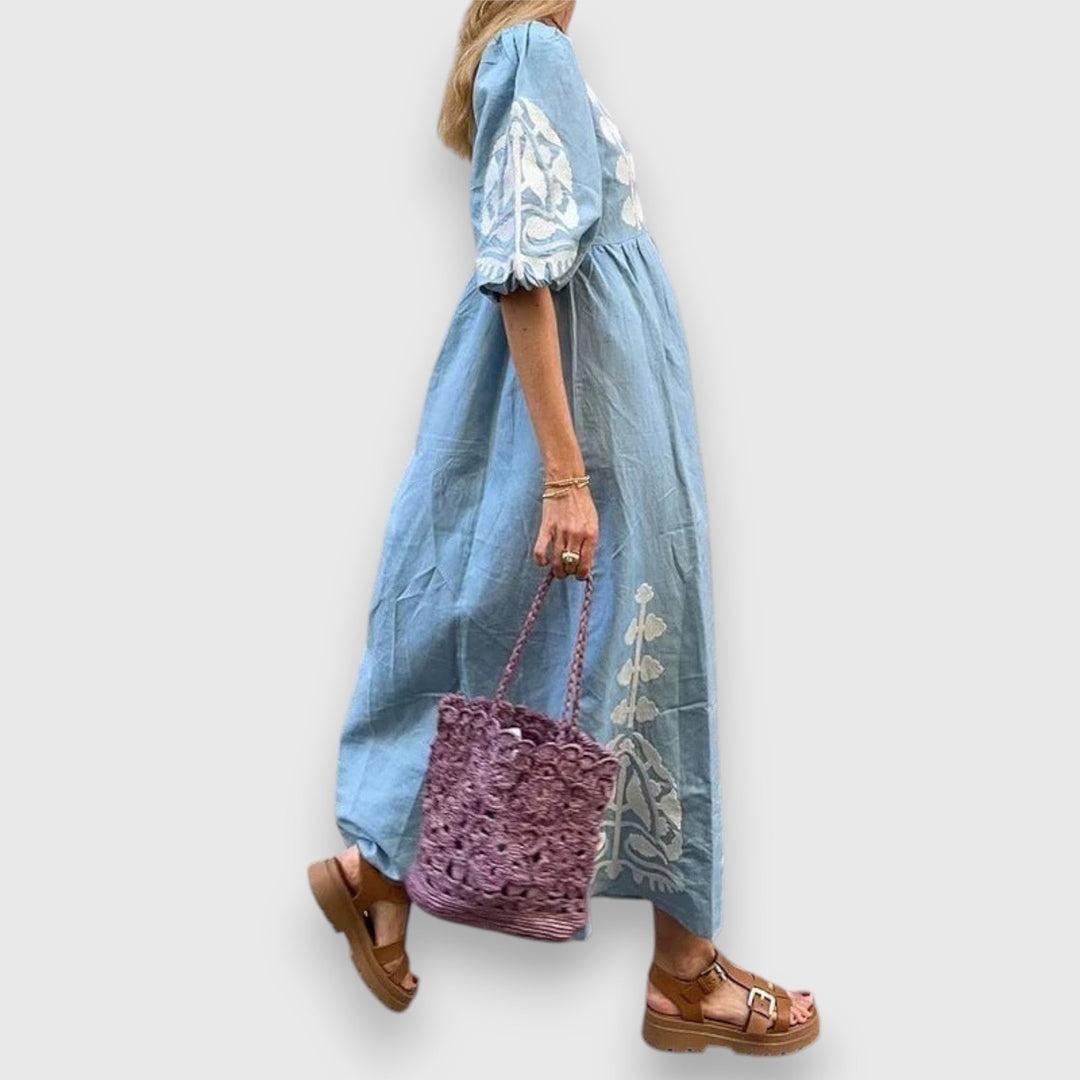 Hallitsee | Tulppainen painokuvamekkolla olemuksella